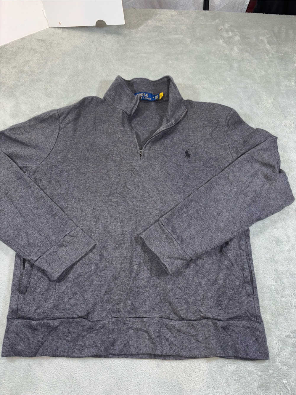 Polo Ralph Lauren Charcoal Grey Half Zip Pullover Sweater Medium